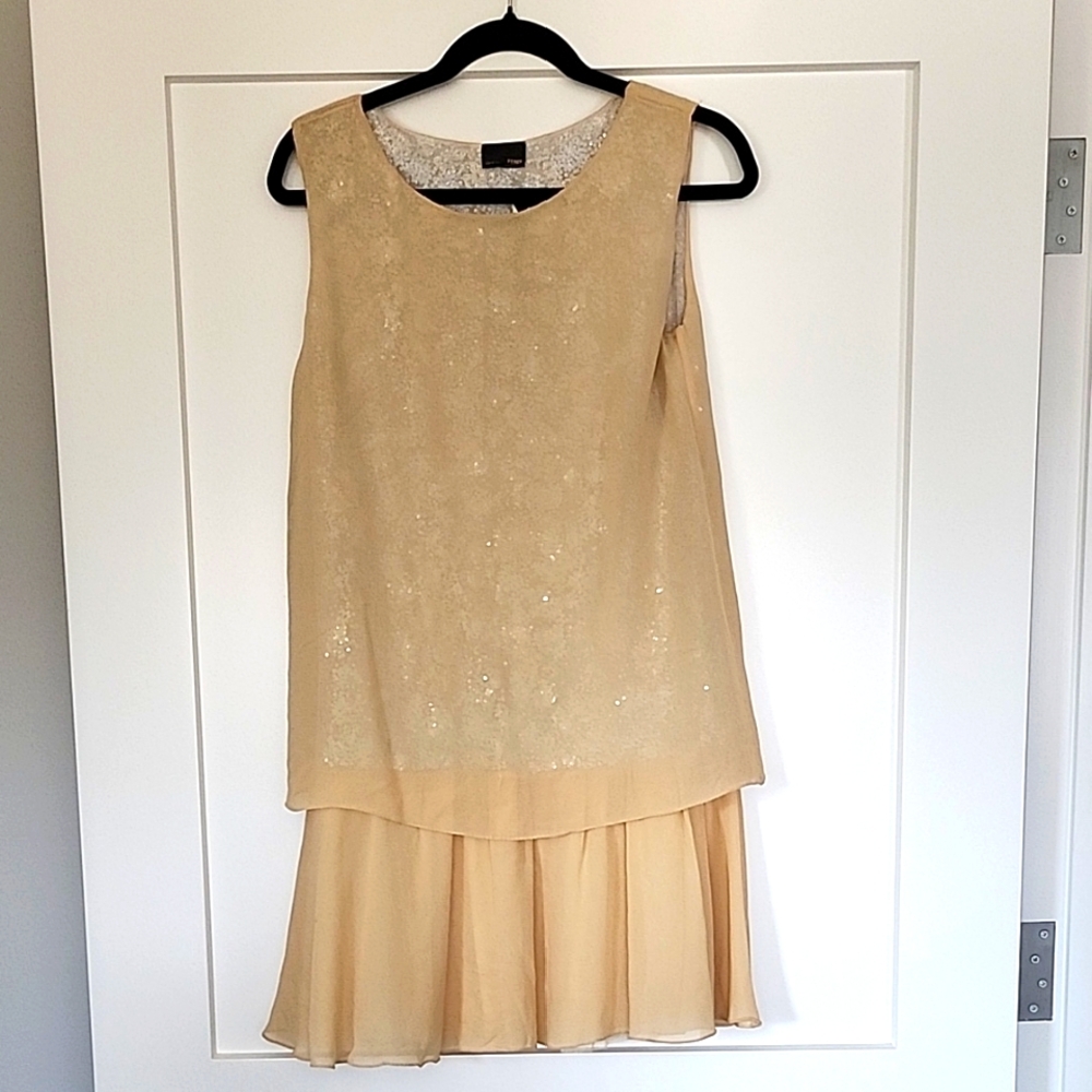 Fendi Cream A-line Mini Dress with Ruffled Tiered Skirt